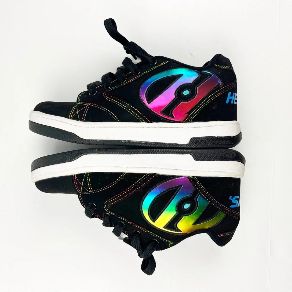 Heelys Black Iridescent Rainbow Sneakers Size 3 NO Wheels